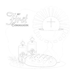 First Communion - Printable Coloring page