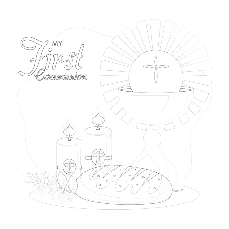 First Communion Coloring Page | Coloring Pages Mimi Panda