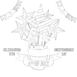 Fourth Of July - Printable Coloring page