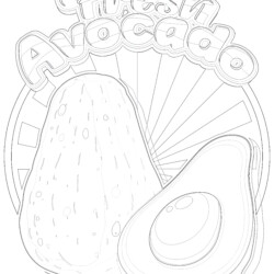 Fresh Avocado - Printable Coloring page
