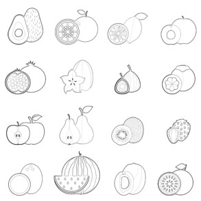 Fruits Collection - Coloring page