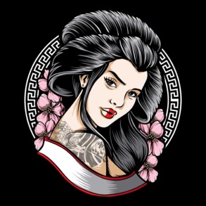Geisha With Sakura - Original image
