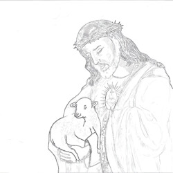 Jesus With An Open Hand - Printable Coloring page
