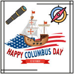 Happy Columbus Day Coloring Page 2