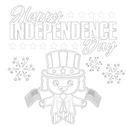 Happy Independence Day Coloring Page - Printable Coloring page