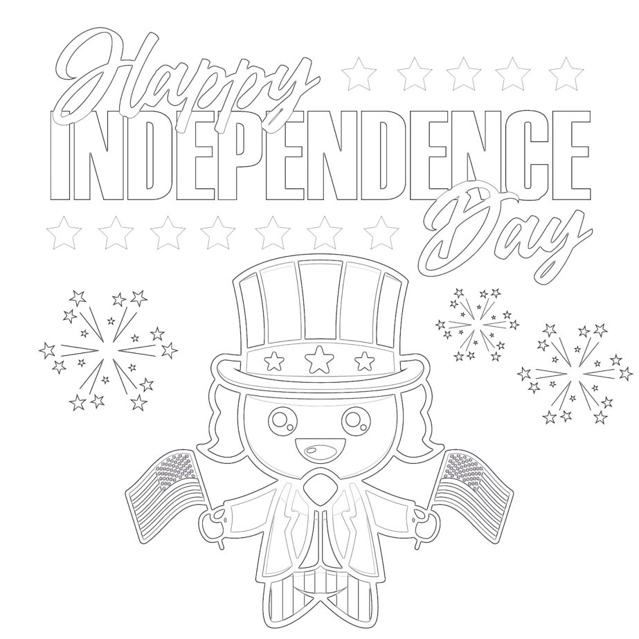 Happy Independence Day Coloring Page