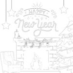 Happy New Year Coloring Page