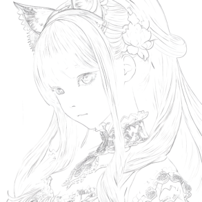 Cute Anime Girl - Coloring page