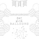 Independence Day With Balloons Coloring Page