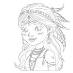 Indian Girl Coloring Page