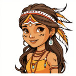 Indian Girl Coloring Page 2 2