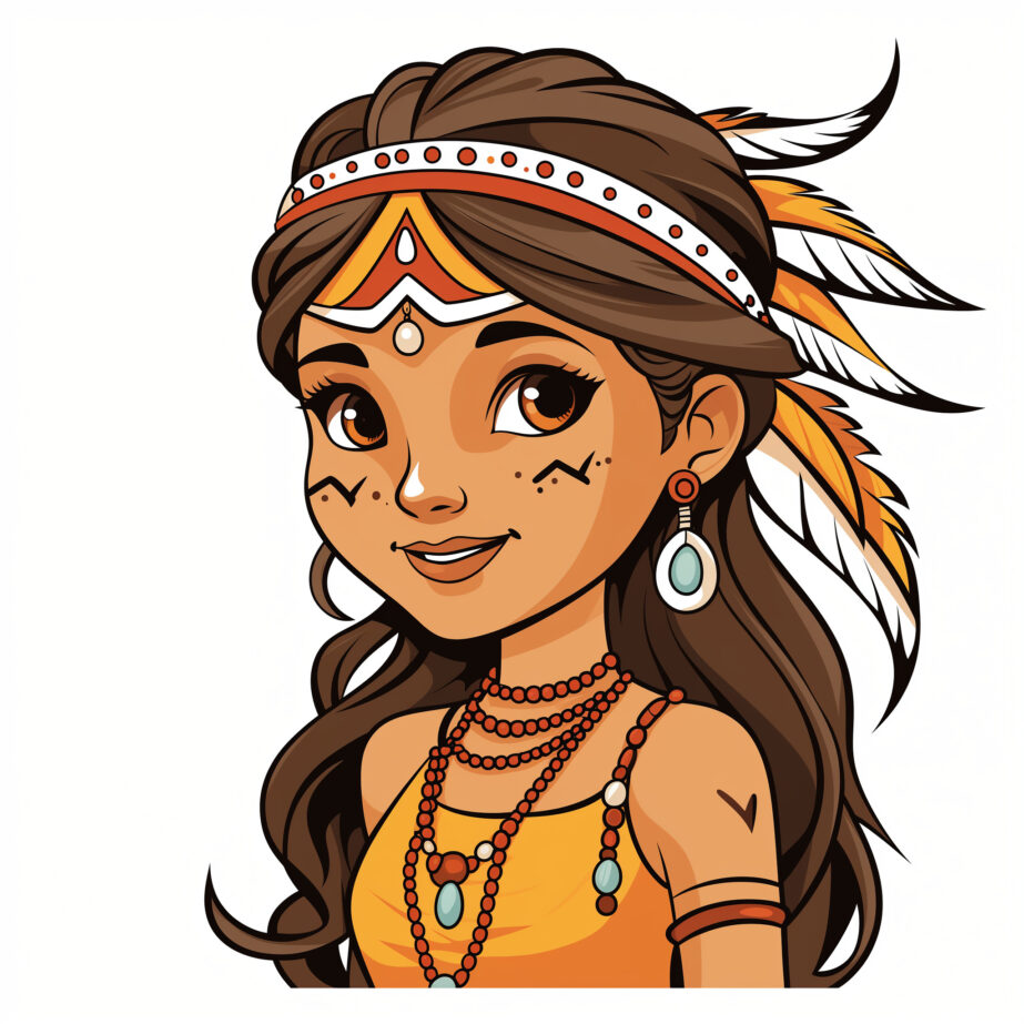 Indian Girl Coloring Page 2