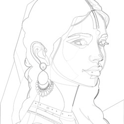 Indian Girl - Printable Coloring page