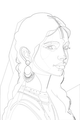Indian Girl - Coloring page