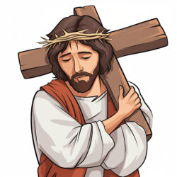 Jesus Christ Carrying Cross Coloring Page - Origin image