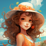Beautiful Summer Girl Coloring Page 2 2