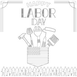 Labor Day Coloring Page - Printable Coloring page