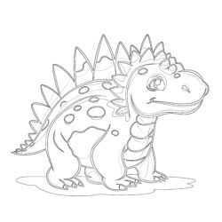 Little Stegosaurus - Printable Coloring page