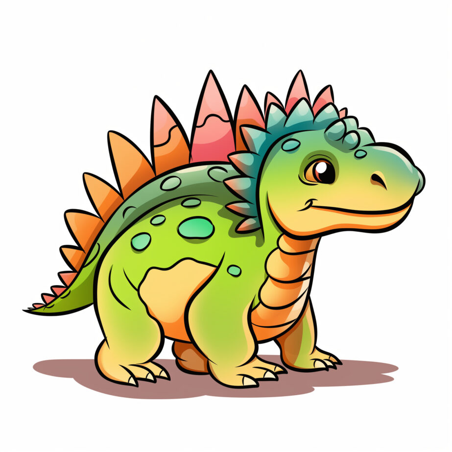 Little Stegosaurus Coloring Page 2