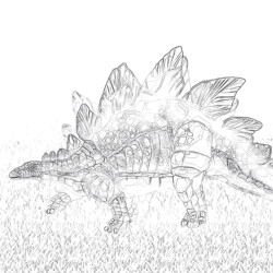 Little Stegosaurus - Printable Coloring page