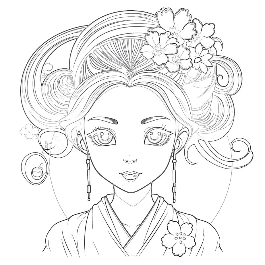 Oriental Girl Coloring Page