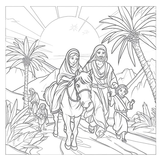 Palm Sunday Coloring Page | Coloring Pages Mimi Panda