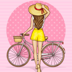 Pop Art Girl Near Bicycle - Origin image