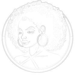Beautiful African-American Girl - Printable Coloring page