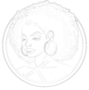 Beautiful African-American Girl - Coloring page