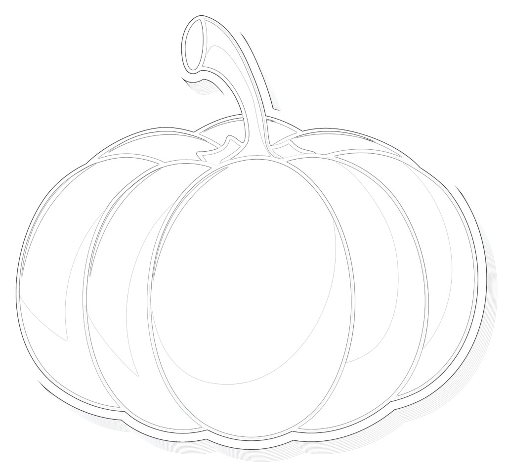 Printable Pumpkin Coloring Page - Mimi Panda