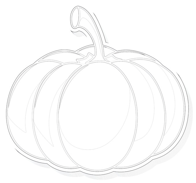 Printable Pumpkin Coloring Page - Mimi Panda