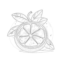 Sweet Orange Fruit - Printable Coloring page