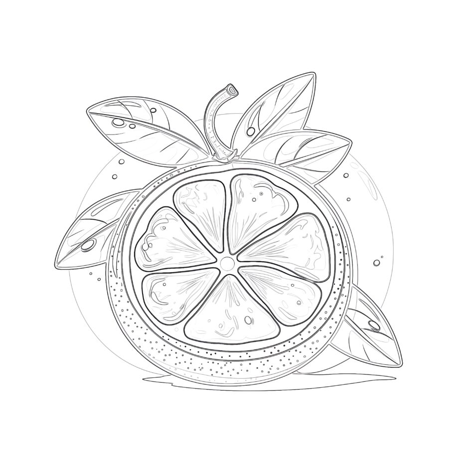 Sweet Orange Fruit Coloring Page