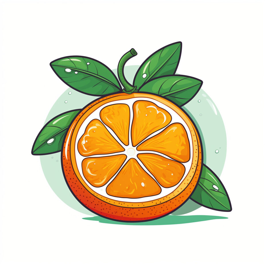 Sweet Orange Fruit Coloring Page 2