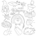 Thanksgiving Day Set Coloring Page