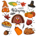 Thanksgiving Day Set Coloring Page 2