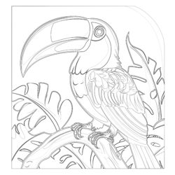 Toucan Summer Bird - Printable Coloring page