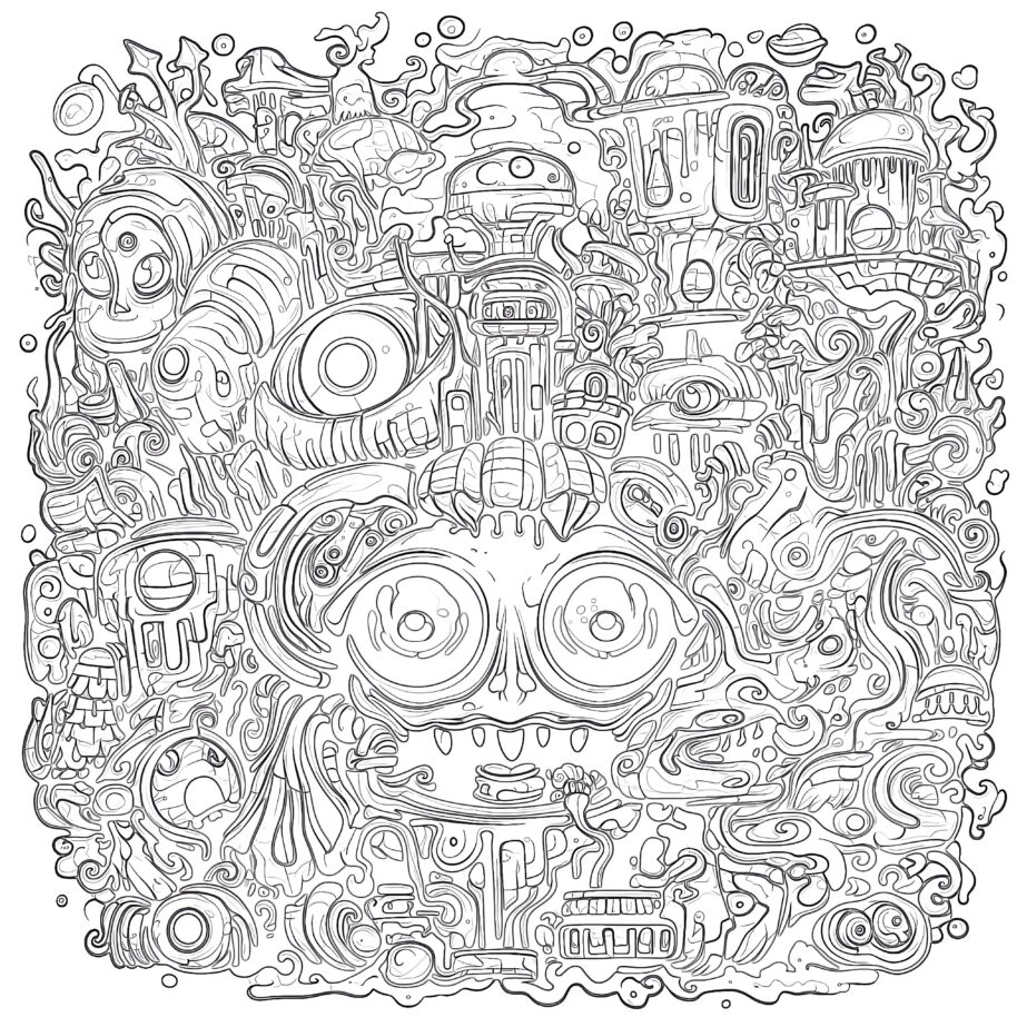 Trippy Adult Coloring Page