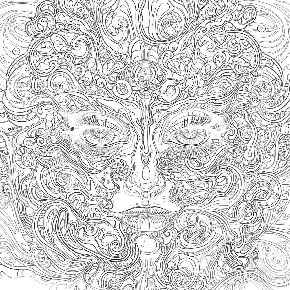 Trippy Adult Coloring Page