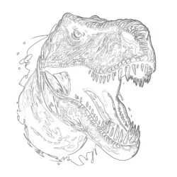 Tyrannosaurus Rex Head Coloring Page - Printable Coloring page