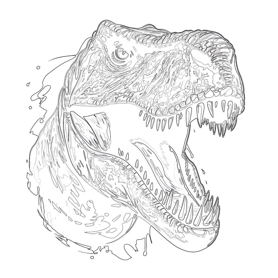 Tyrannosaurus Rex Head Coloring Page