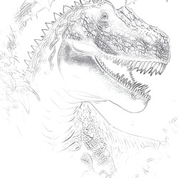 Cartoon Happy Tyrannosaurus - Printable Coloring page