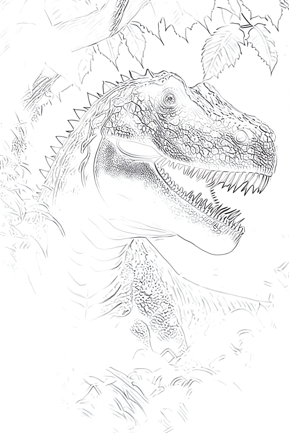 Tyrannosaurus Rex Head - Coloring page