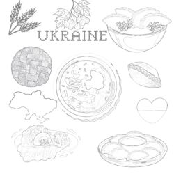 Ukraine Food - Printable Coloring page