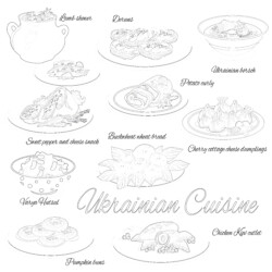 Ukraine Food - Printable Coloring page