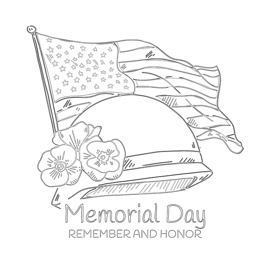 USA Memorial Day - Coloring page