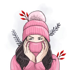 Girl Wearing Winter Clothes - Original image