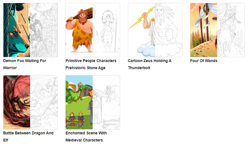 Fantasy And Mythology Coloring Pages - Mimi Panda
