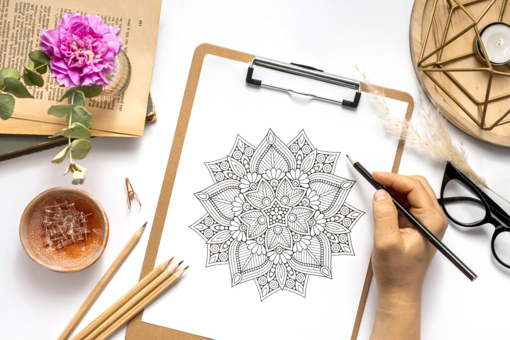 mandala with hand