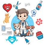 Dibujos Animados Veterinario Doodle Página Para Colorear 2 2